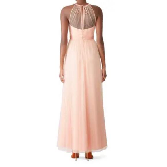 Amsale Blush Halter Tulle Maxi Gown NWT Size 14  Bridesmaid Formal Dress - Picture 2 of 10